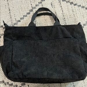Black Corduroy Tote Bag